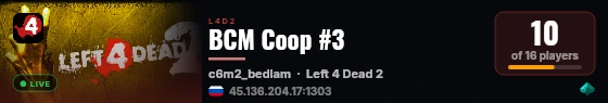 BCM Coop #3 live status badge