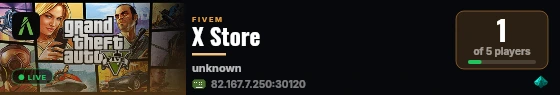 X Store live status badge