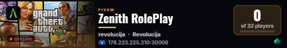 Zenith RolePlay live status badge