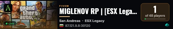 MIGLENOV RP | [ESX Legacy] live status badge
