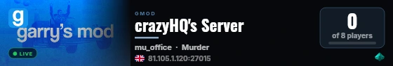 crazyHQ's Server live status badge