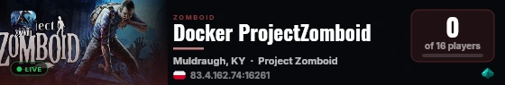 Docker ProjectZomboid live status badge
