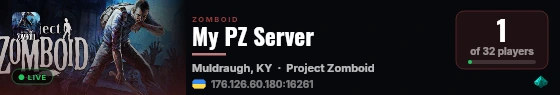 My PZ Server live status badge