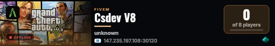 Csdev V8 live status badge