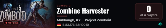 Zombine Harvester live status badge
