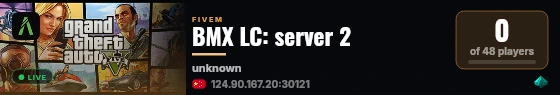 BMX LC: server 2 live status badge