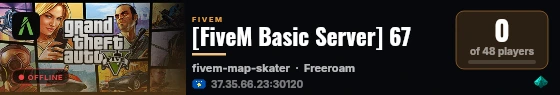 [FiveM Basic Server] 67 live status badge