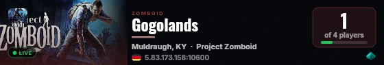 Gogolands live status badge