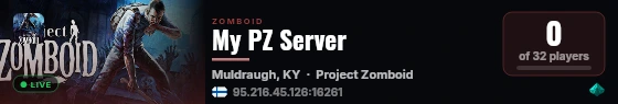 My PZ Server live status badge