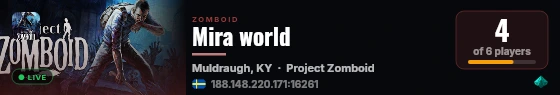 Mira world live status badge
