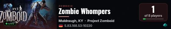 Zombie Whompers live status badge