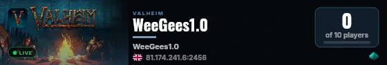WeeGees1.0 live status badge