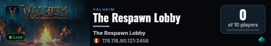 The Respawn Lobby live status badge