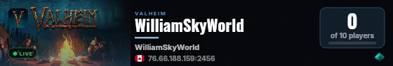 WilliamSkyWorld live status badge