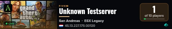 Unknown Testserver live status badge