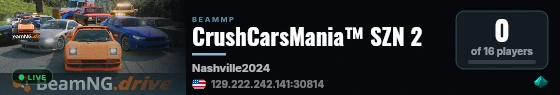 CrushCarsMania™ SZN 2 live status badge
