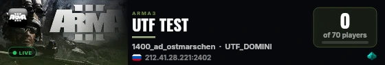 UTF TEST live status badge