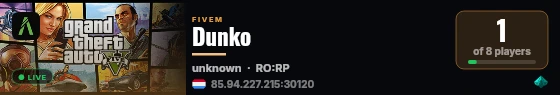 Dunko live status badge