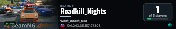 Roadkill_Nights live status badge