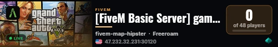[FiveM Basic Server] gaming with me live status badge