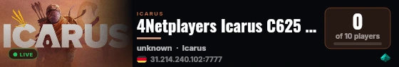 4Netplayers Icarus C625  Messwarte Server live status badge