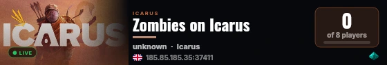 Zombies on Icarus live status badge
