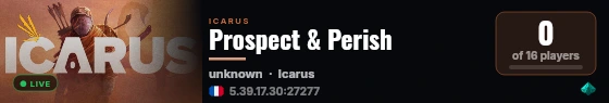 Prospect & Perish live status badge