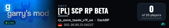 [PL] SCP RP BETA live status badge