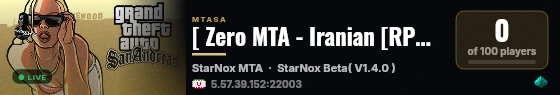 [ Zero MTA - Iranian [RPG] Server] live status badge