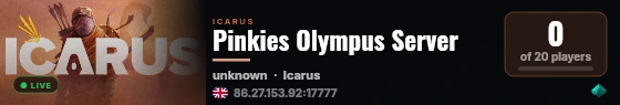 Pinkies Olympus Server live status badge