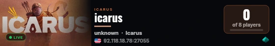 icarus live status badge