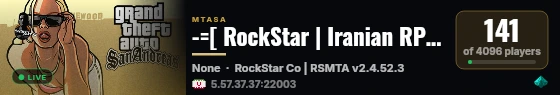 -=[ RockStar | Iranian RPG MTA Server ]=- live status badge