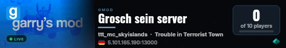 Grosch sein server live status badge