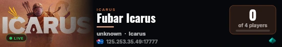 Fubar Icarus live status badge