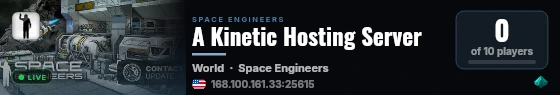 A Kinetic Hosting Server live status badge