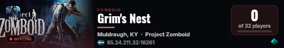 Grim's Nest live status badge