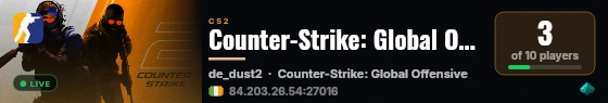 Counter-Strike: Global Offensive live status badge