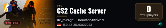 CS2 Cache Server live status badge