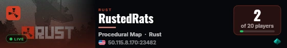 RustedRats live status badge