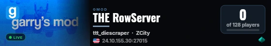 THE RowServer live status badge