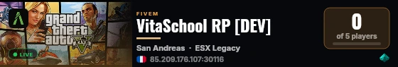 VitaSchool RP [DEV] live status badge