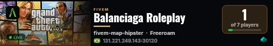 Balanciaga Roleplay live status badge