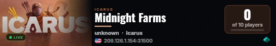 Midnight Farms live status badge