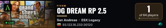 OG DREAM RP 2.5 live status badge