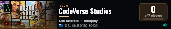 CodeVerse Studios live status badge