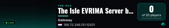 The Isle EVRIMA Server by Pingplayers.com live status badge