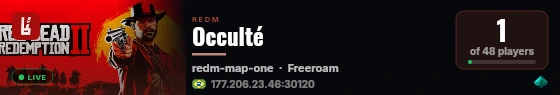 Occulté live status badge