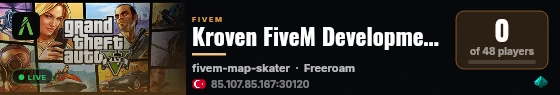 Kroven FiveM Development Server live status badge