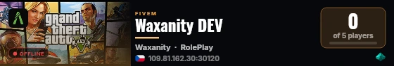 Waxanity DEV live status badge