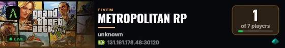 METROPOLITAN RP live status badge